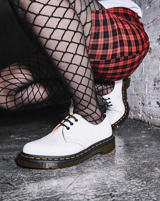 Zapatos Con Cordones Dr. Martens 1461 Patent Mujer Blancos MX-95842